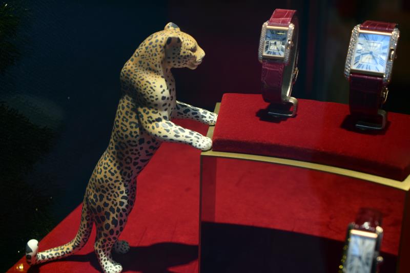 Leopard Cartier window